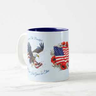 Taza Bicolor Estados Unidos: La bella bandera patriótica de águ