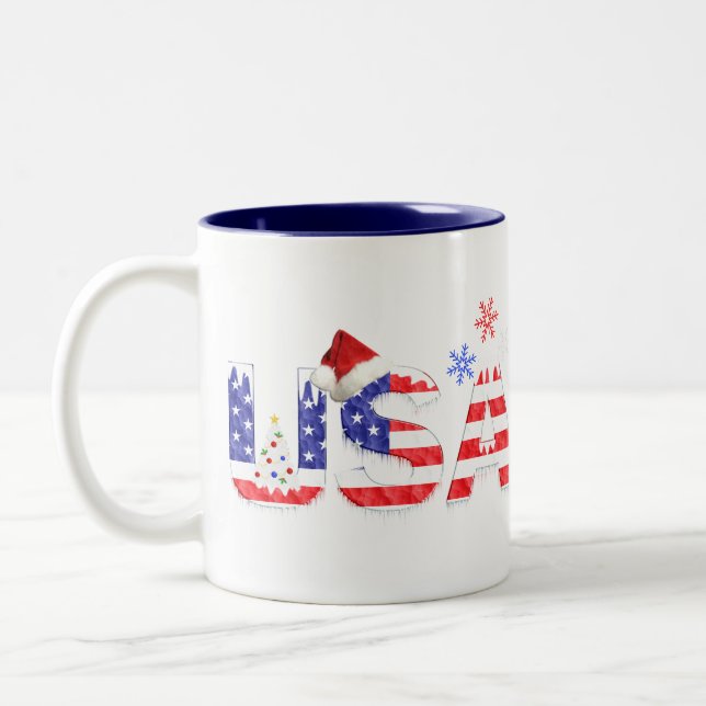 Taza Bicolor Estados Unidos para Navidades (Izquierda)