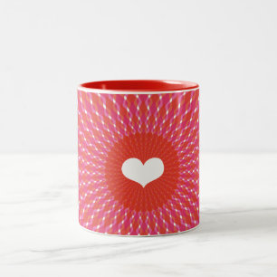 Taza Bicolor Estallido del corazón de la tarjeta del día de S