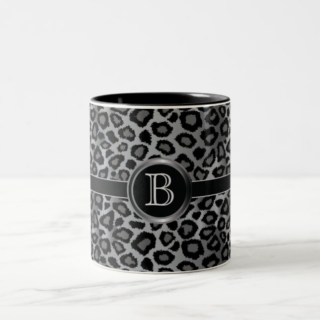 Taza Bicolor Estampado de animales gris del leopardo del (Centro)