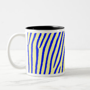 Taza Bicolor Estampado de cebra (amarillo y azul)