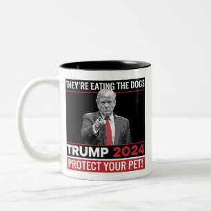 Taza Bicolor Están comiendo a los perros el debate de Trump 202