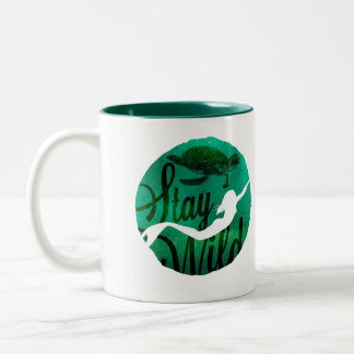 Taza Bicolor "Estancia salvaje" con la sirena y la tortuga de