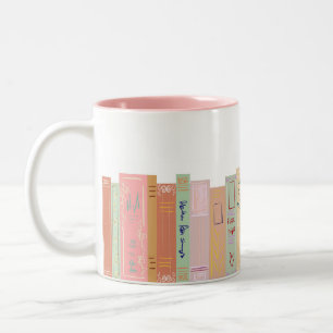 Taza Bicolor Estantería de libros femenina y caprichosa