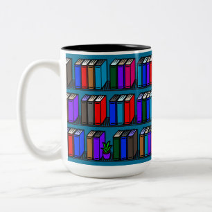 Taza Bicolor Estanterías de libros de la pequeña biblioteca Ver