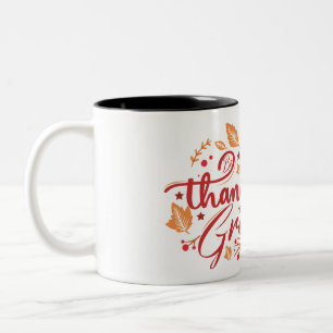 Taza Bicolor estar agradecido y agradecido