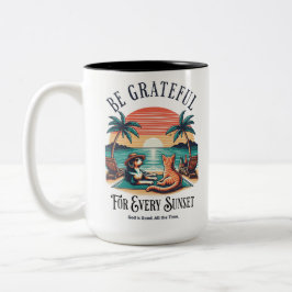 Taza Bicolor Estar agradecidos por cada atardecer