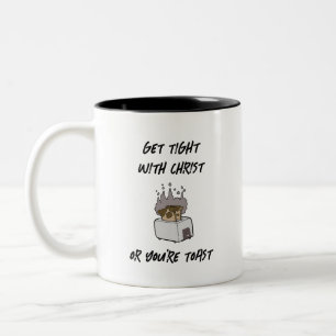 Taza Bicolor Estar bien con Cristo o ser asador