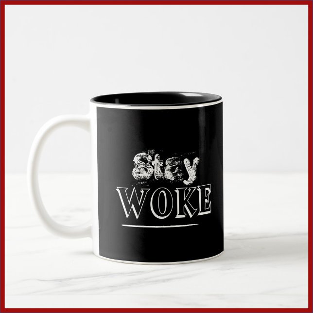 Taza Bicolor Estar de moda despertar negro y blanco (Subido por el creador)