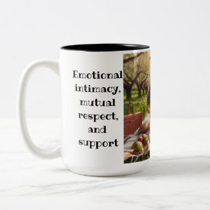 Taza Bicolor Estar en una pareja implica intimidad emocional