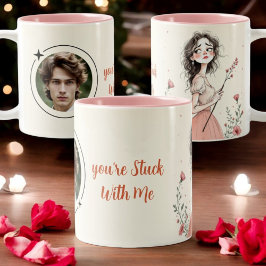 Taza Bicolor Estás atascado conmigo