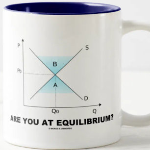 Taza Bicolor ¿Estás En Equilibrio? (Curva De Oferta Y Demanda)
