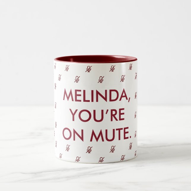 Taza Bicolor Estás silenciado| Denominación personalizada Mug d (Centro)