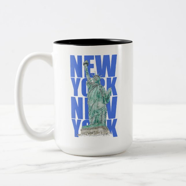 Taza Bicolor Estatua de la Libertad Nueva York (Izquierda)