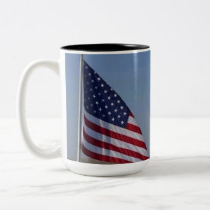 Taza Bicolor Estatua de la Libertad y bandera estadounidense Pa