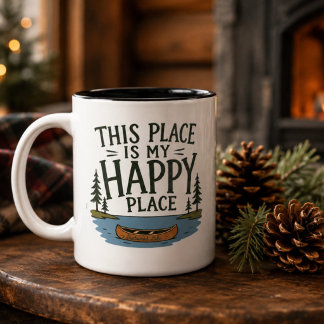 Taza Bicolor Este es mi lugar feliz Deerwood Lake