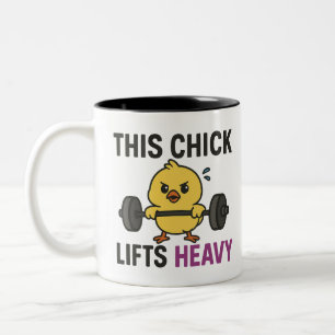 Taza Bicolor Este Pollo Levanta Pesado