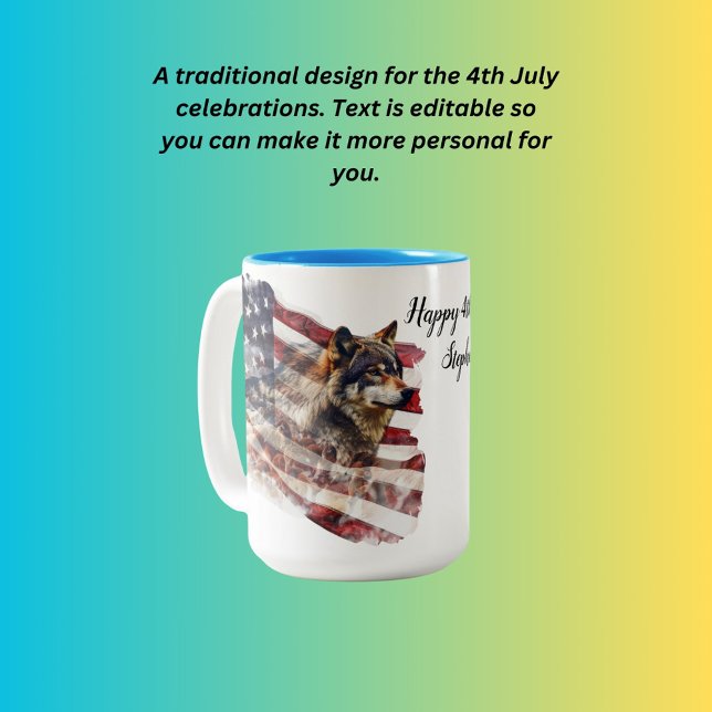 Taza Bicolor Esteban feliz 4 de julio (Subido por el creador)