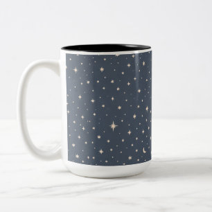 Taza Bicolor Estética de Patrón de Estrella Suave