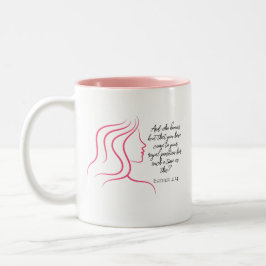 Taza Bicolor Esther 4:14 Versículo de la Biblia Silueta Rosa 
