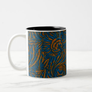 Taza Bicolor Estilo Acanthus Leaf Botánico Teal de William Morr