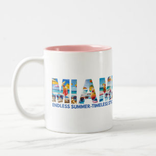 Taza Bicolor Estilo Atemporal Verano sin Fin de Miami