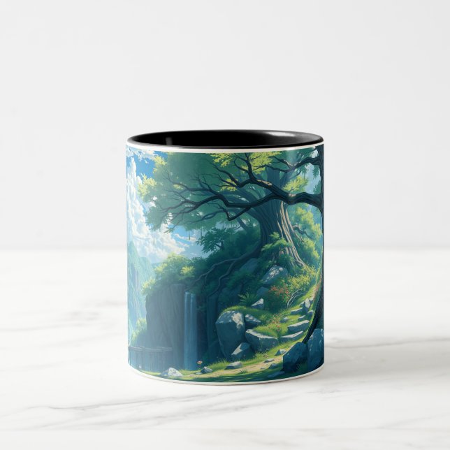 Taza Bicolor estilo de anime natural (Centro)