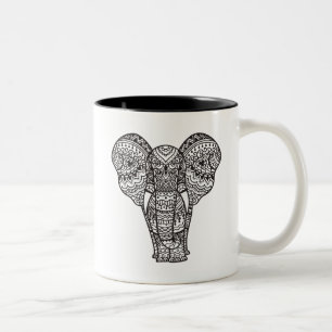 Taza Bicolor Estilo decorativo del elefante