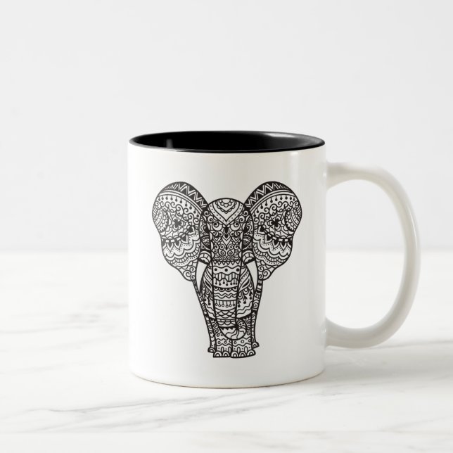 Taza Bicolor Estilo decorativo del elefante (Derecha)