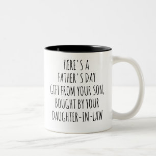 Taza Bicolor Estilo Vintage Día del Padre Hijo y Nuera