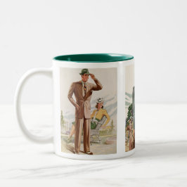 Taza Bicolor Estilos Más Recientes Para Hombres 1940-41 Café De