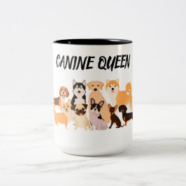 Taza Bicolor Estiloso Perro Mamá