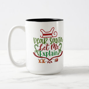 Taza Bicolor Estimado Papá Noel Déjenme explicarle a los gracio