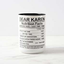 Taza Bicolor Estimados datos sobre nutrición de Karen