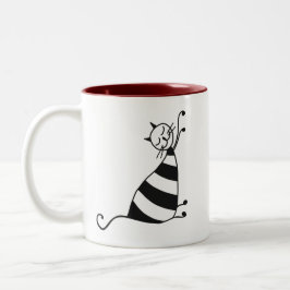 Taza Bicolor Estiramiento del gato - Mug