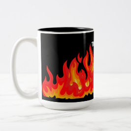 Taza Bicolor "Esto está bien" (blanco + fuego y llamas)