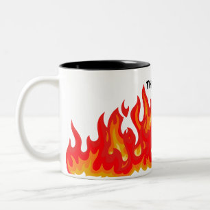 Taza Bicolor "Esto está bien" (negro + fuego y llamas)