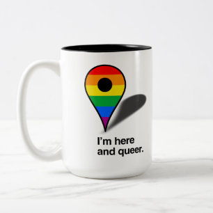 Taza Bicolor Estoy aquí y soy queer