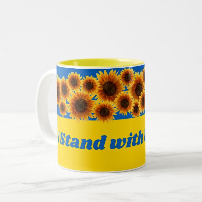 Taza Bicolor Estoy de pie con Ucrania (Anverso izquierdo)