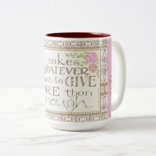 Taza Bicolor Estoy en paz - más que suficiente café Mug (rosado