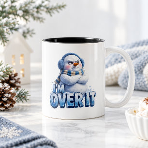 Taza Bicolor Estoy Harto de Esto Pingüino Divertido y Gruñón de