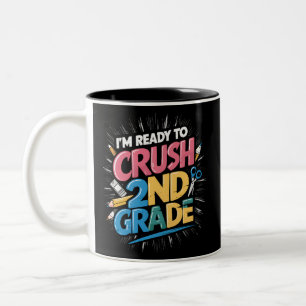 Taza Bicolor Estoy listo para aplastar el segundo grado de vuel