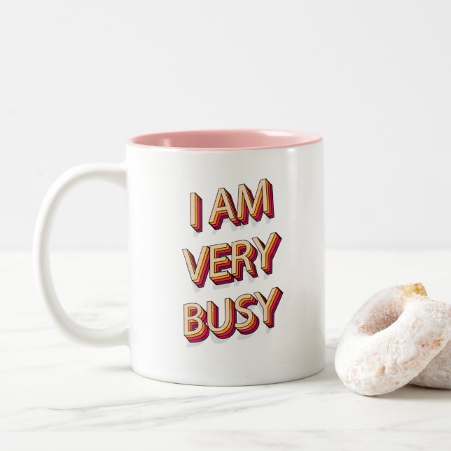 Taza Bicolor Estoy Muy Ocupado (Con donut)