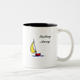 Taza Bicolor Estoy navegando lejos