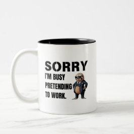 Taza Bicolor Estoy ocupado fingiendo trabajar