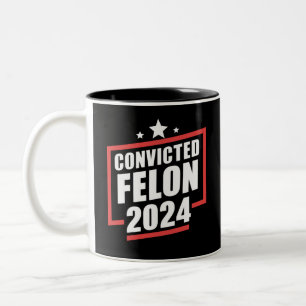 Taza Bicolor Estoy votando por el delincuente convicto 2024 Tru