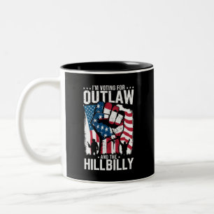 Taza Bicolor Estoy votando por el forajido y el paleto 2024