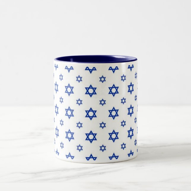 Taza Bicolor Estrella Azul de David (Centro)