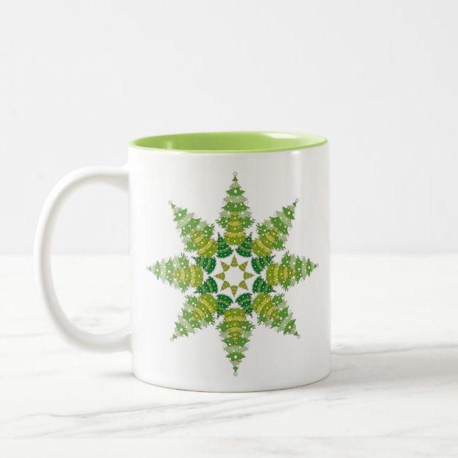 Taza Bicolor Estrella de árbol de Navidad (Izquierda)