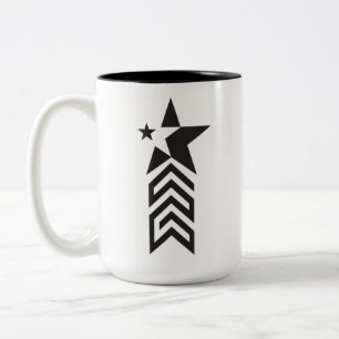 Taza Bicolor Estrella Geométrica Negra y Audaz